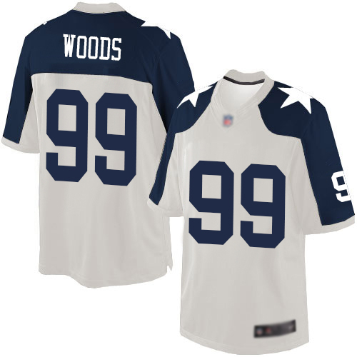 Men Dallas Cowboys Limited White Antwaun Woods Alternate 99 Throwback NFL Jersey